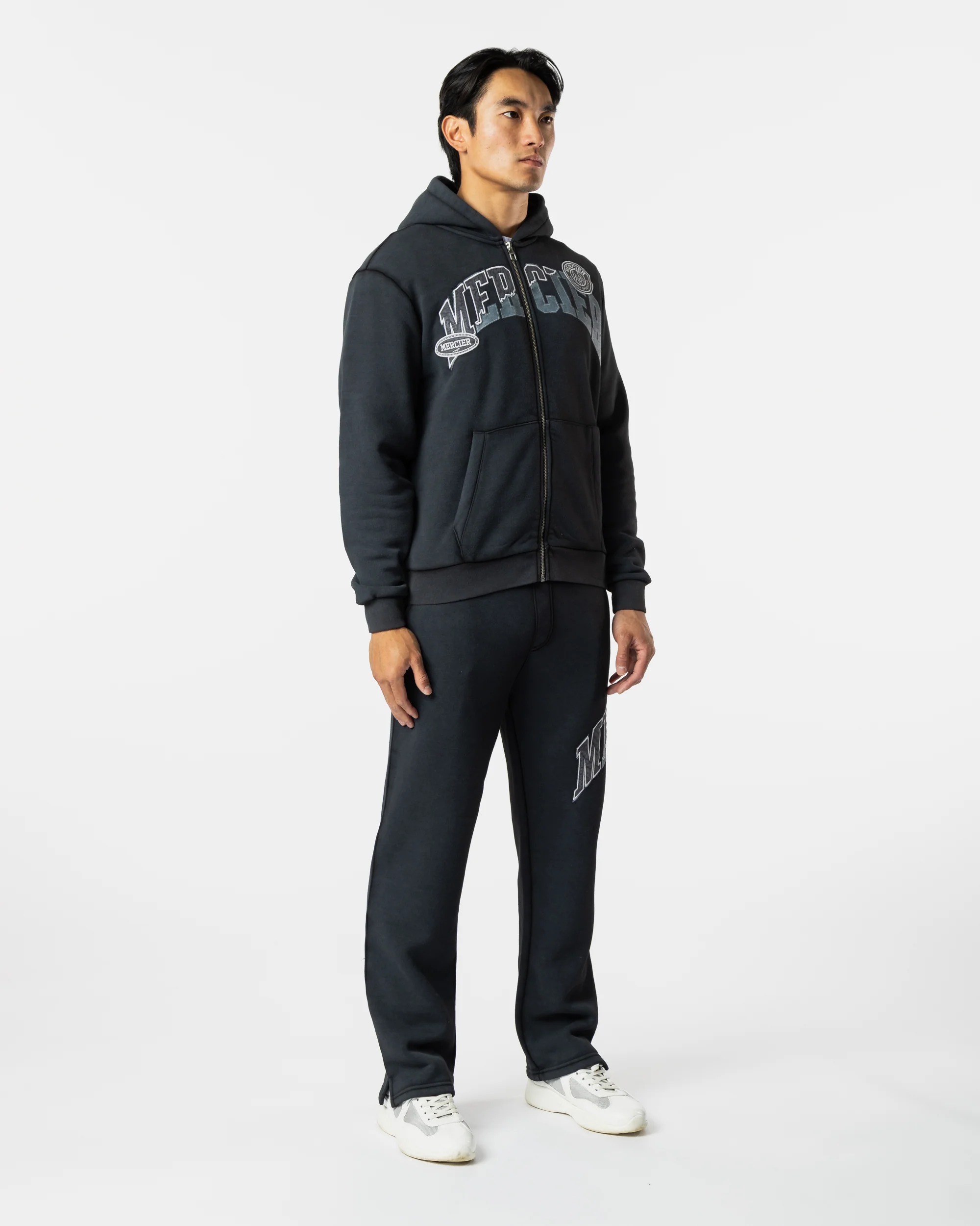 Zip Up Shatter Hoodie Washed Black - Image 3