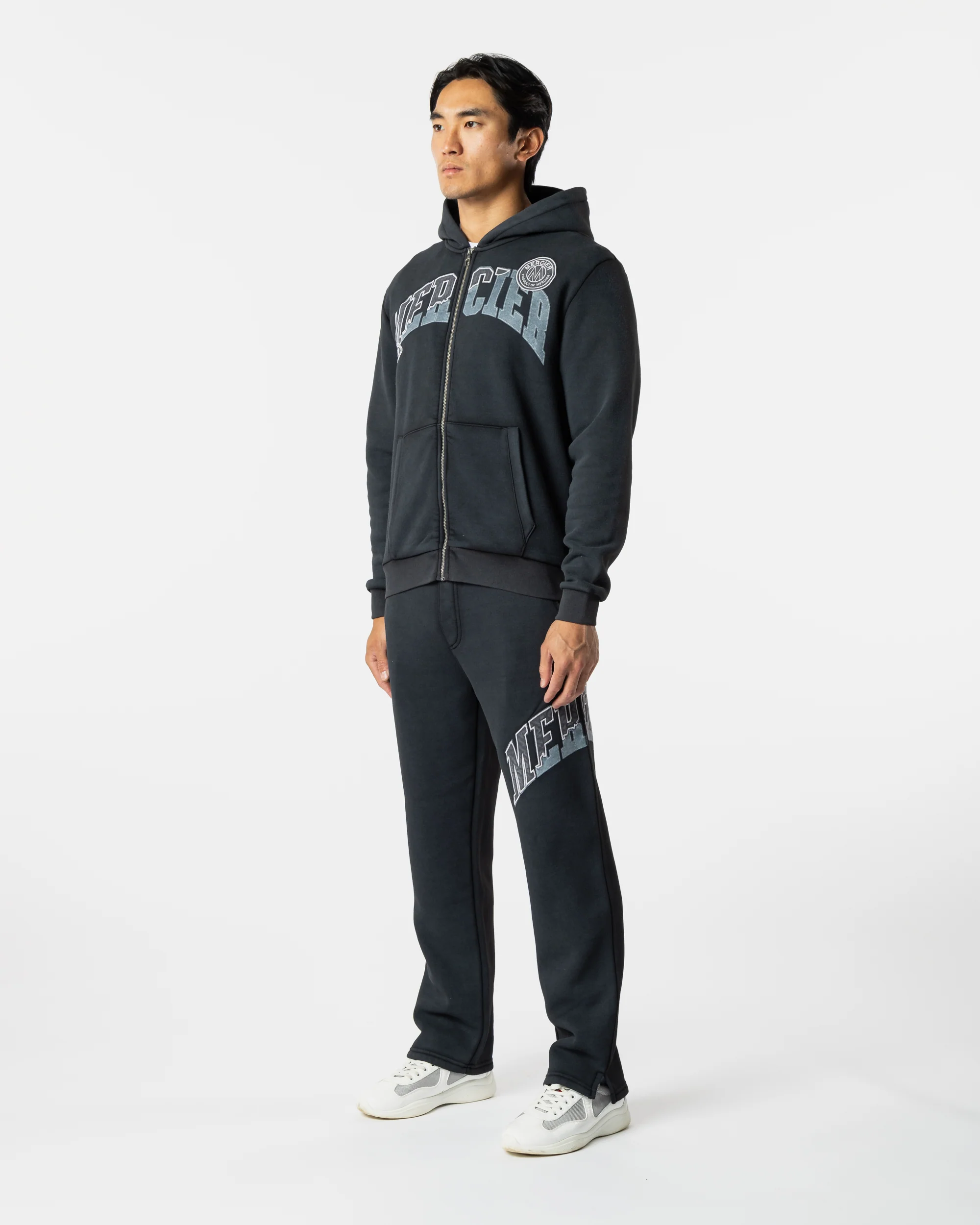 Zip Up Shatter Hoodie Washed Black - Image 4