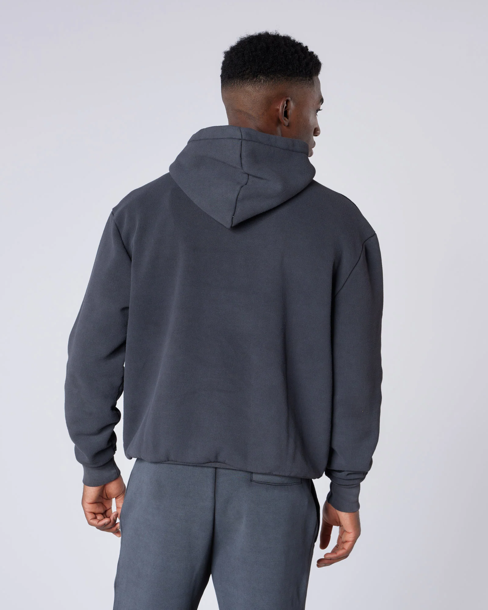 Washed Badge Hoodie Black - Image 4