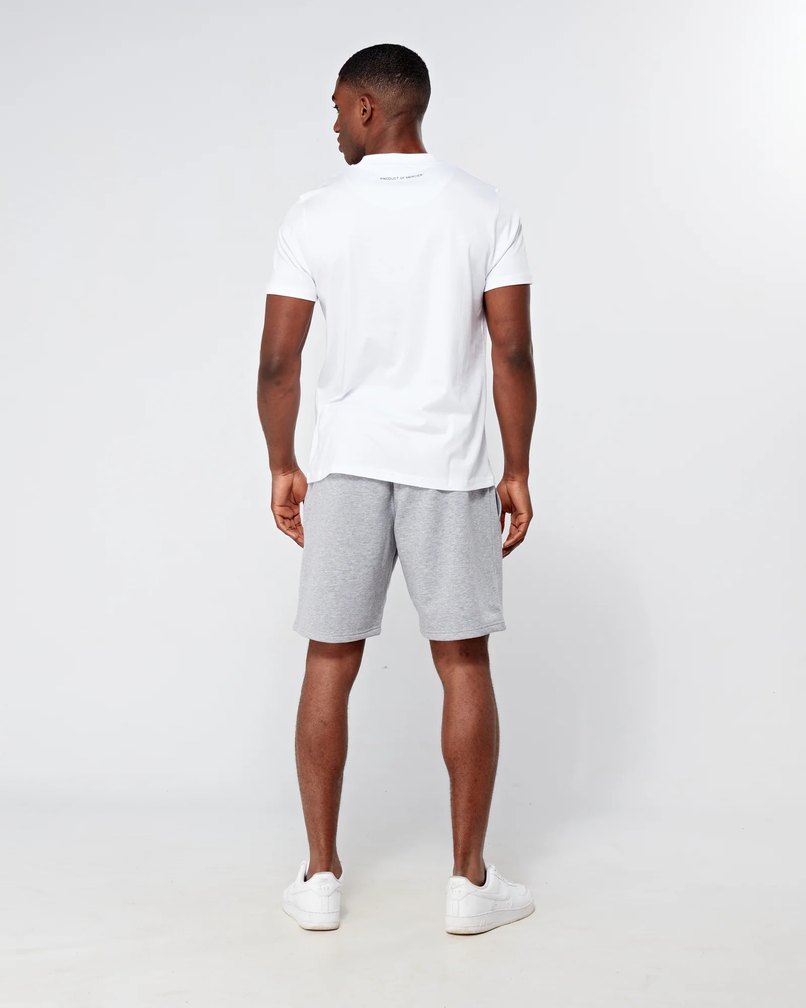 OG Mercier Badge Shorts Grey Marl - Image 3