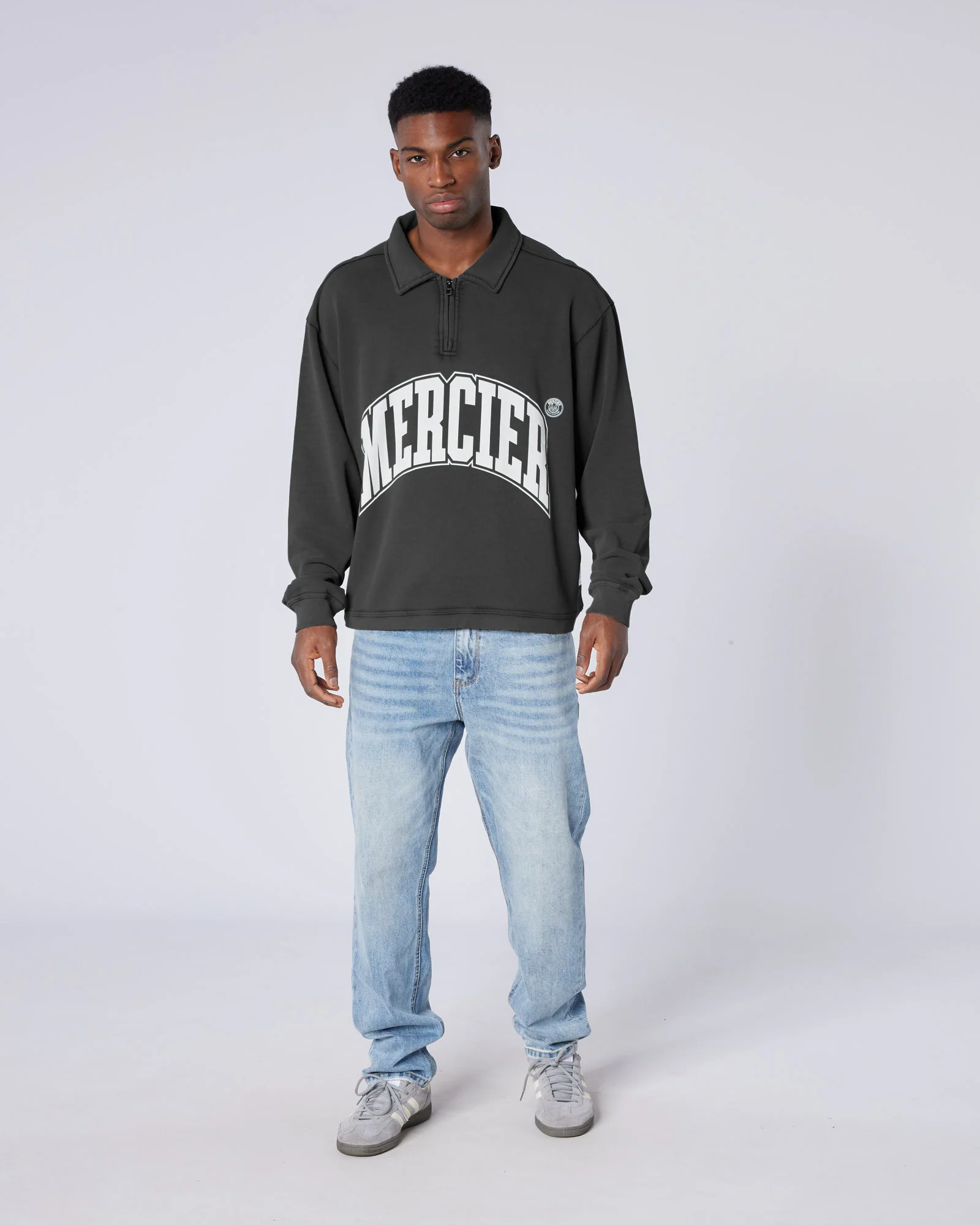 Homerun 1/4 Zip Washed Black - Image 2