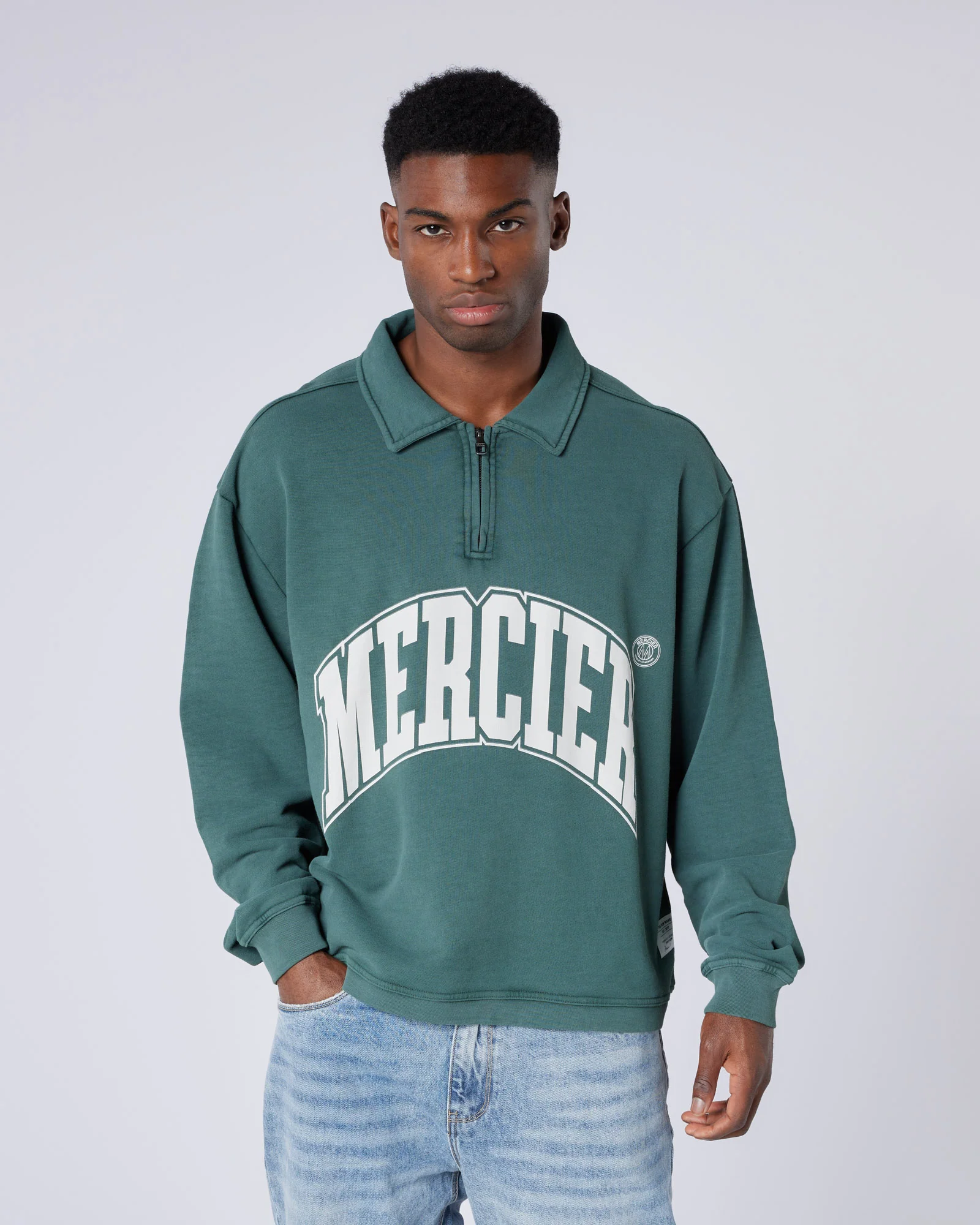 Homerun 1/4 Zip Washed Green