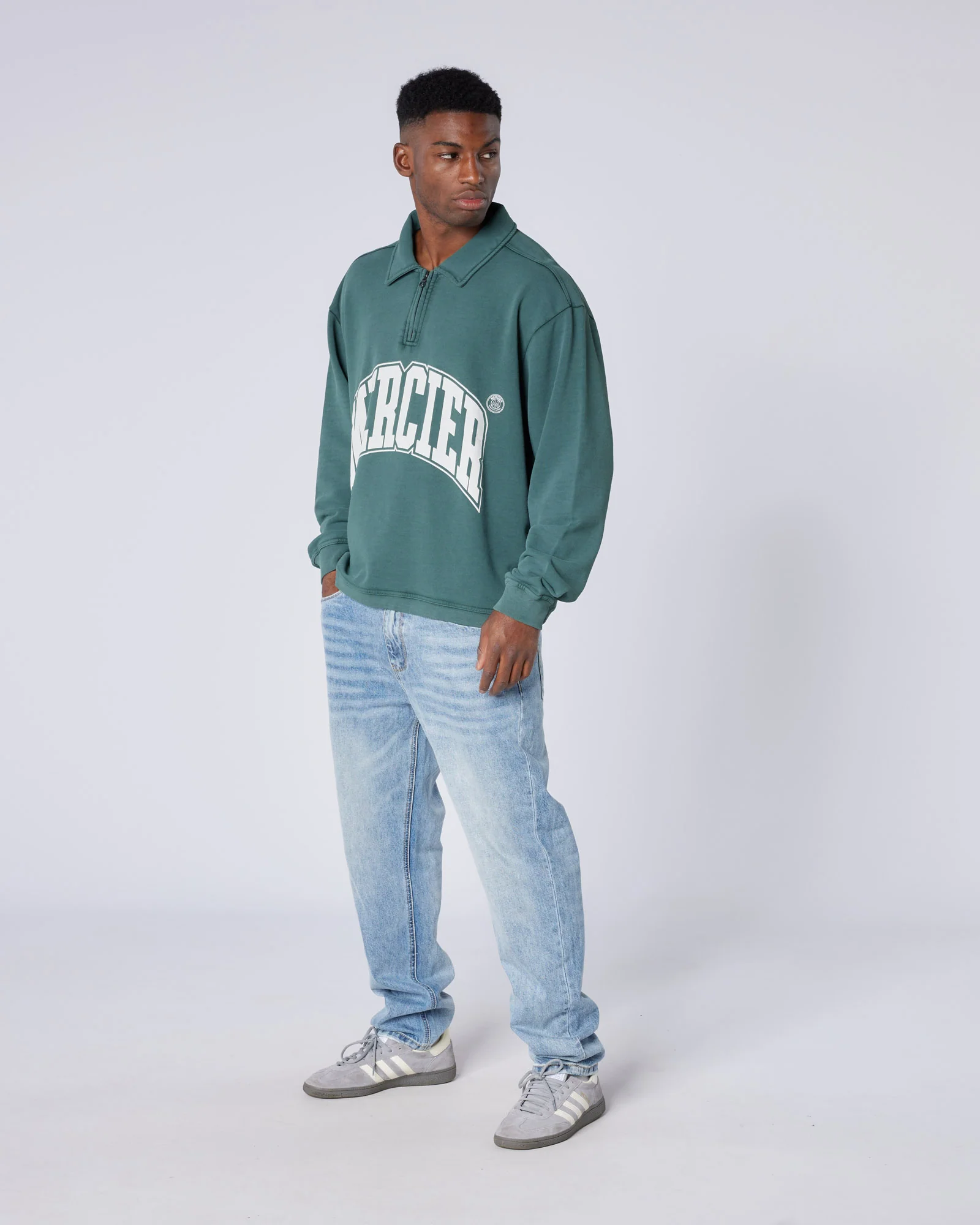 Homerun 1/4 Zip Washed Green - Image 2