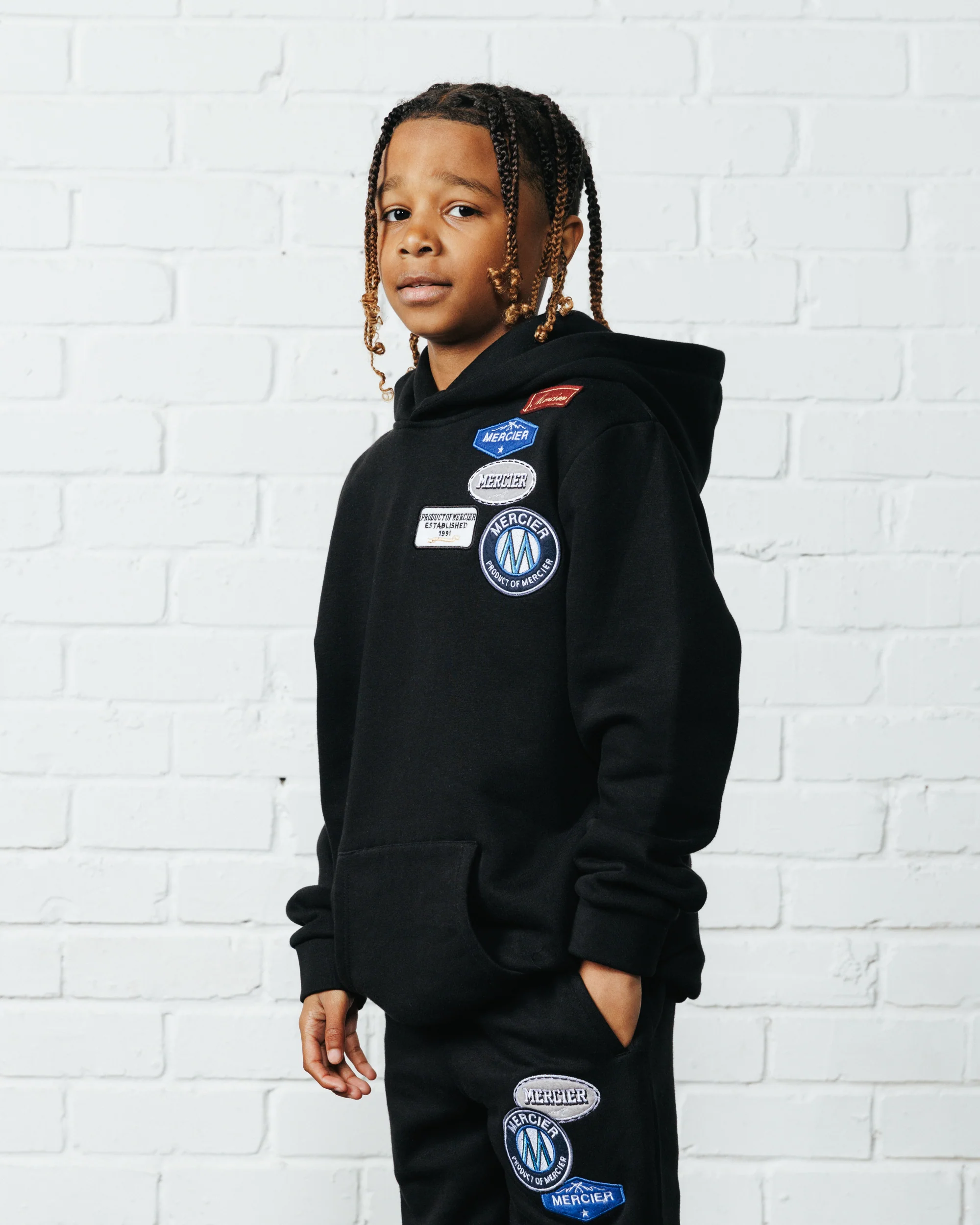 Junior OG Badge Hoodie Black - Image 3