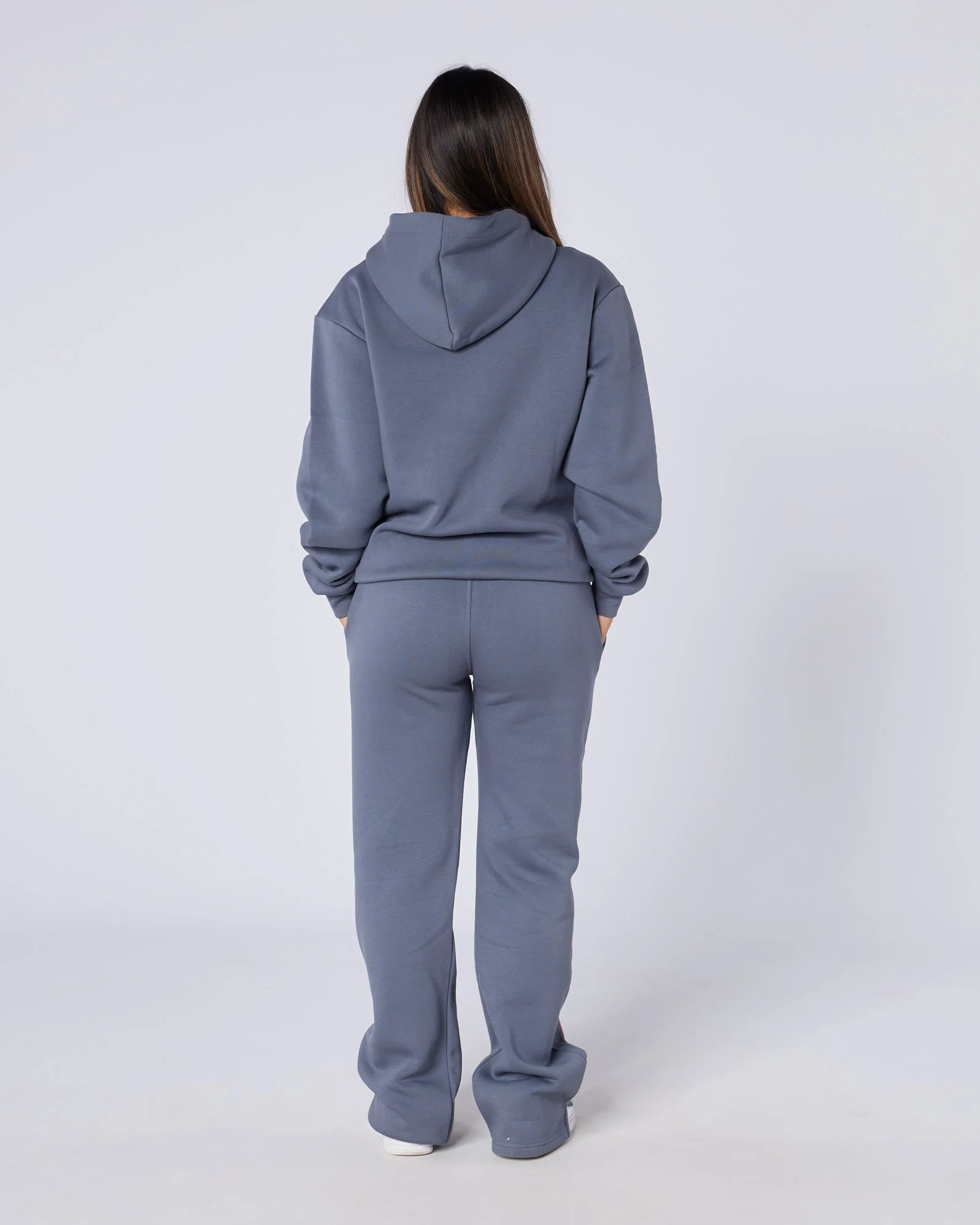 Womens New Wave Badge Hoodie Grey - Image 5