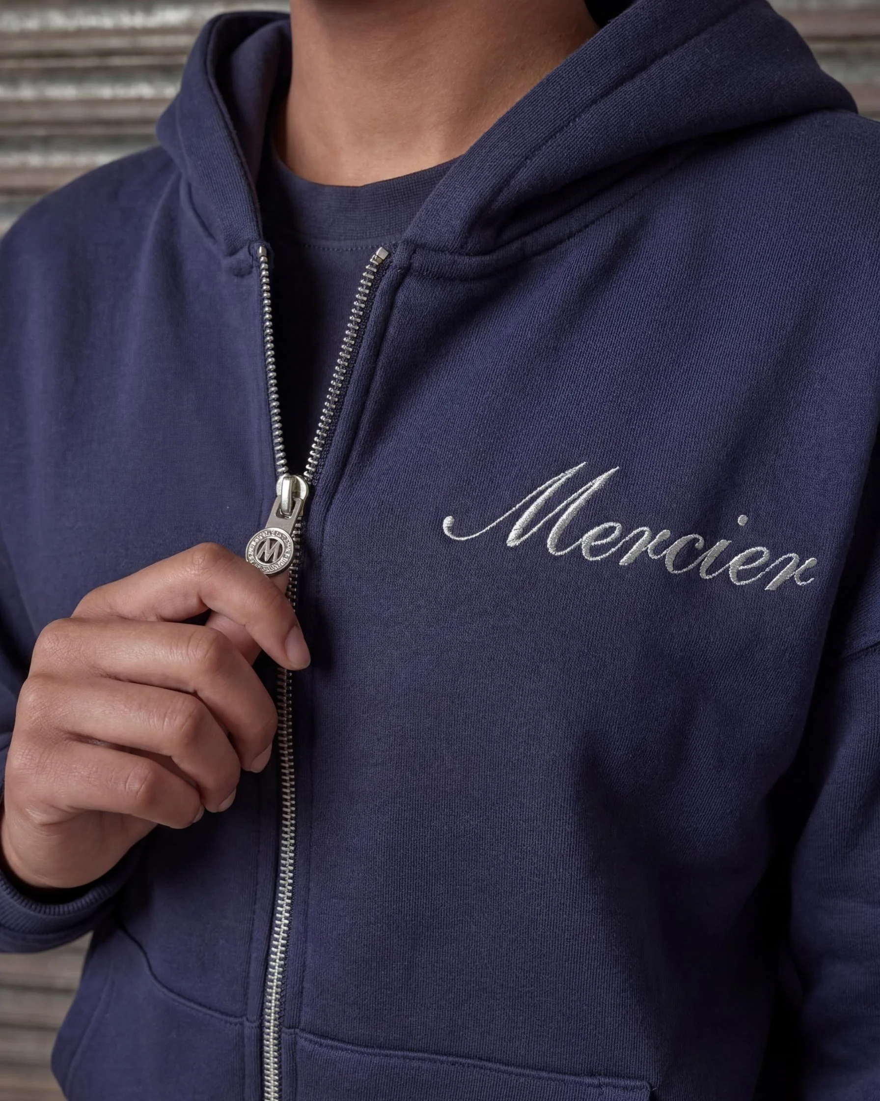 Women's Authenticity Hoodie Navy Silver - Image 3