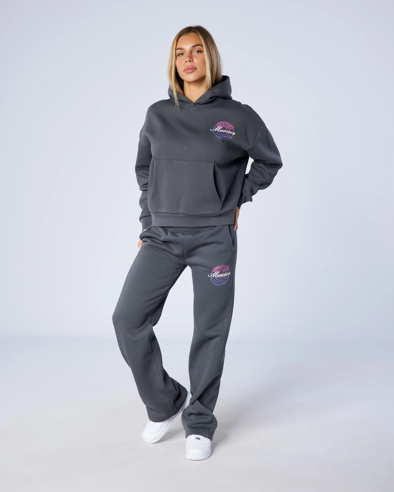 Womens Poster Joggers Charcoal - Image 3