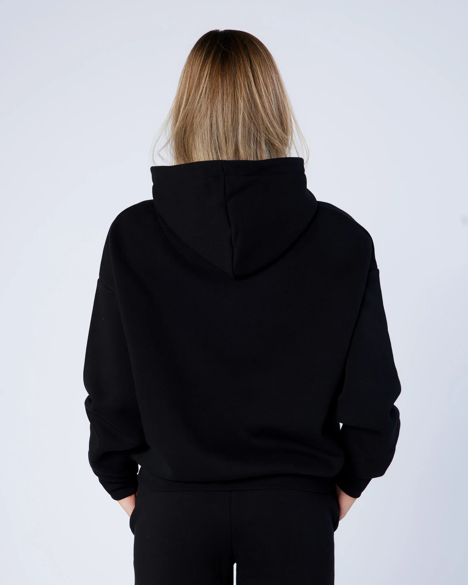 Womens OG Badge Hoodie Black - Image 4