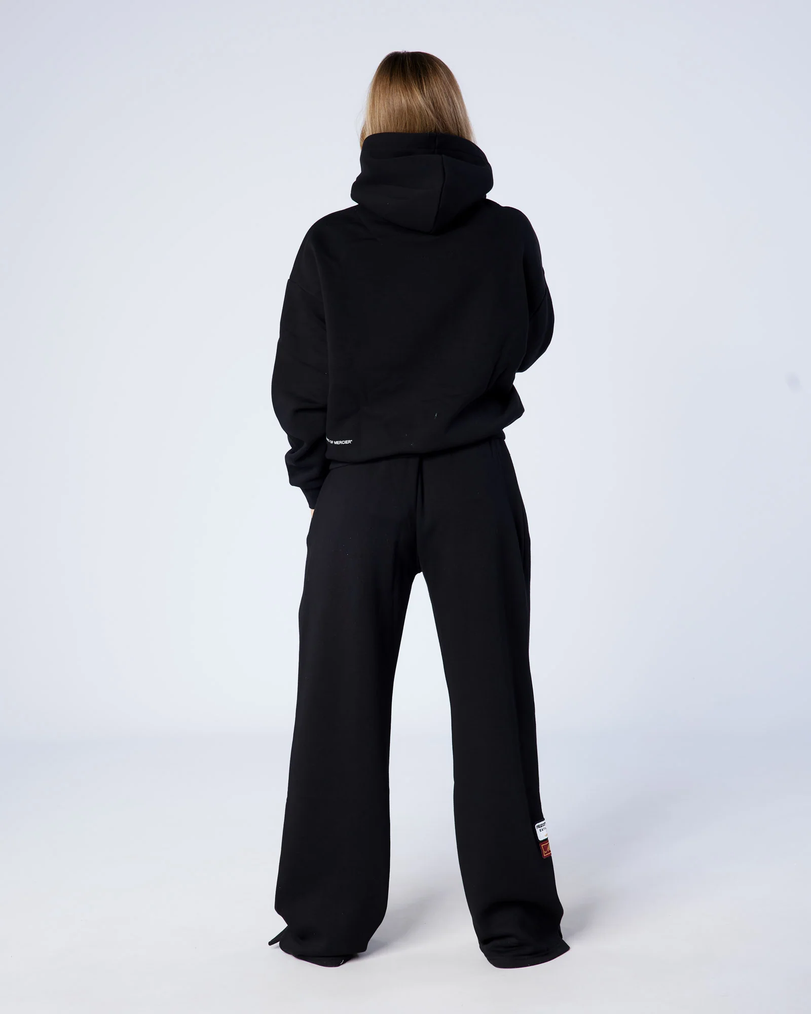 Womens OG Badge Hoodie Black - Image 6